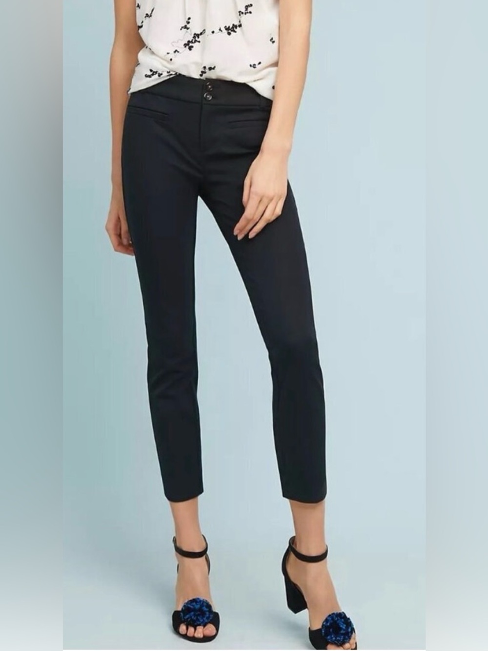 Lucky Brand Slim Black Cropped Pants size 32 NWT mid size